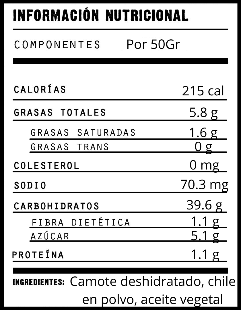 Camote adobado Nativa